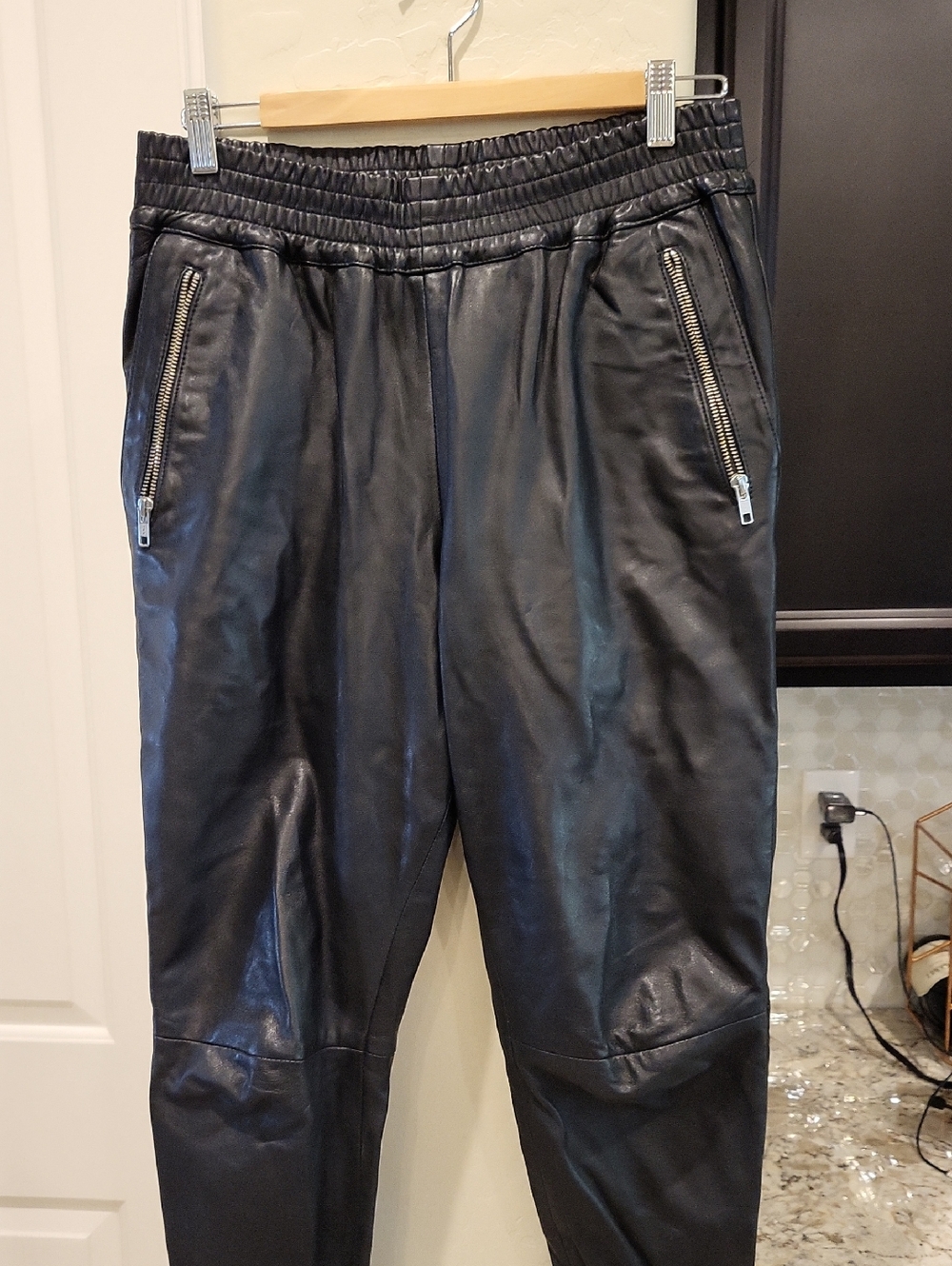 Oak Vintage Lambskin Leather Crop Pants Sz Medium